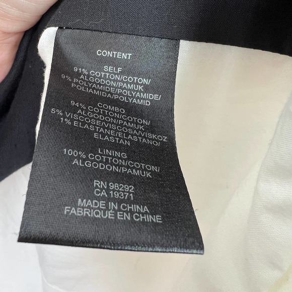 Tibi  Colorblock Moto Jacket Zip Up Long Sleeve Pockets Black/White - Picture 9 of 12